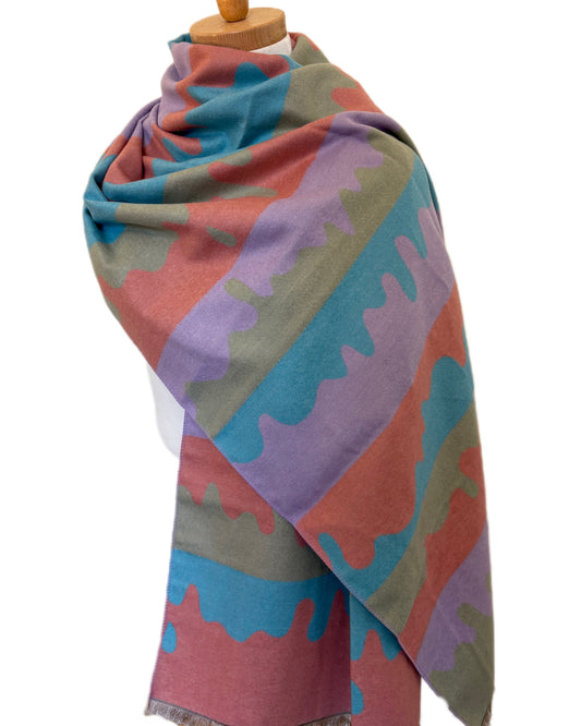 Pastel Colors Cashmere Shawl