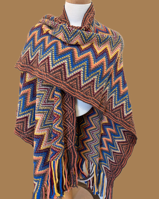 Thick Wool Brown Poncho