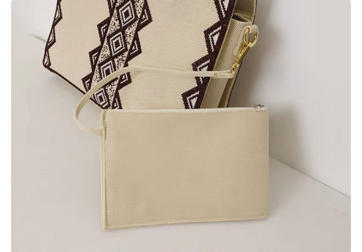 Beige and Brown shoulder bag