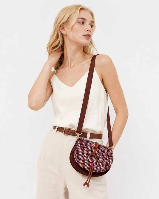 Brown colorful crossbag
