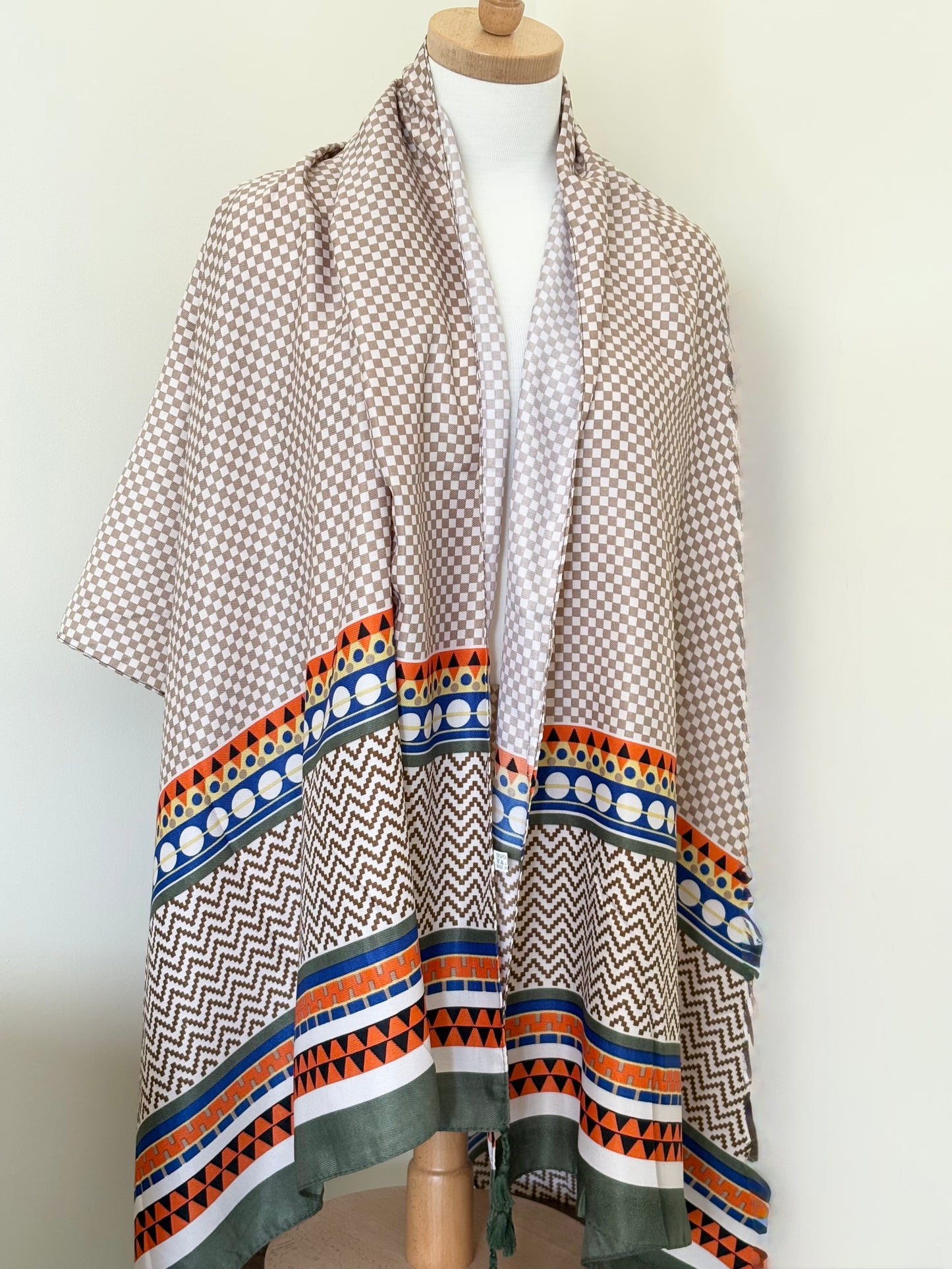 Beige Polyester Scarf
