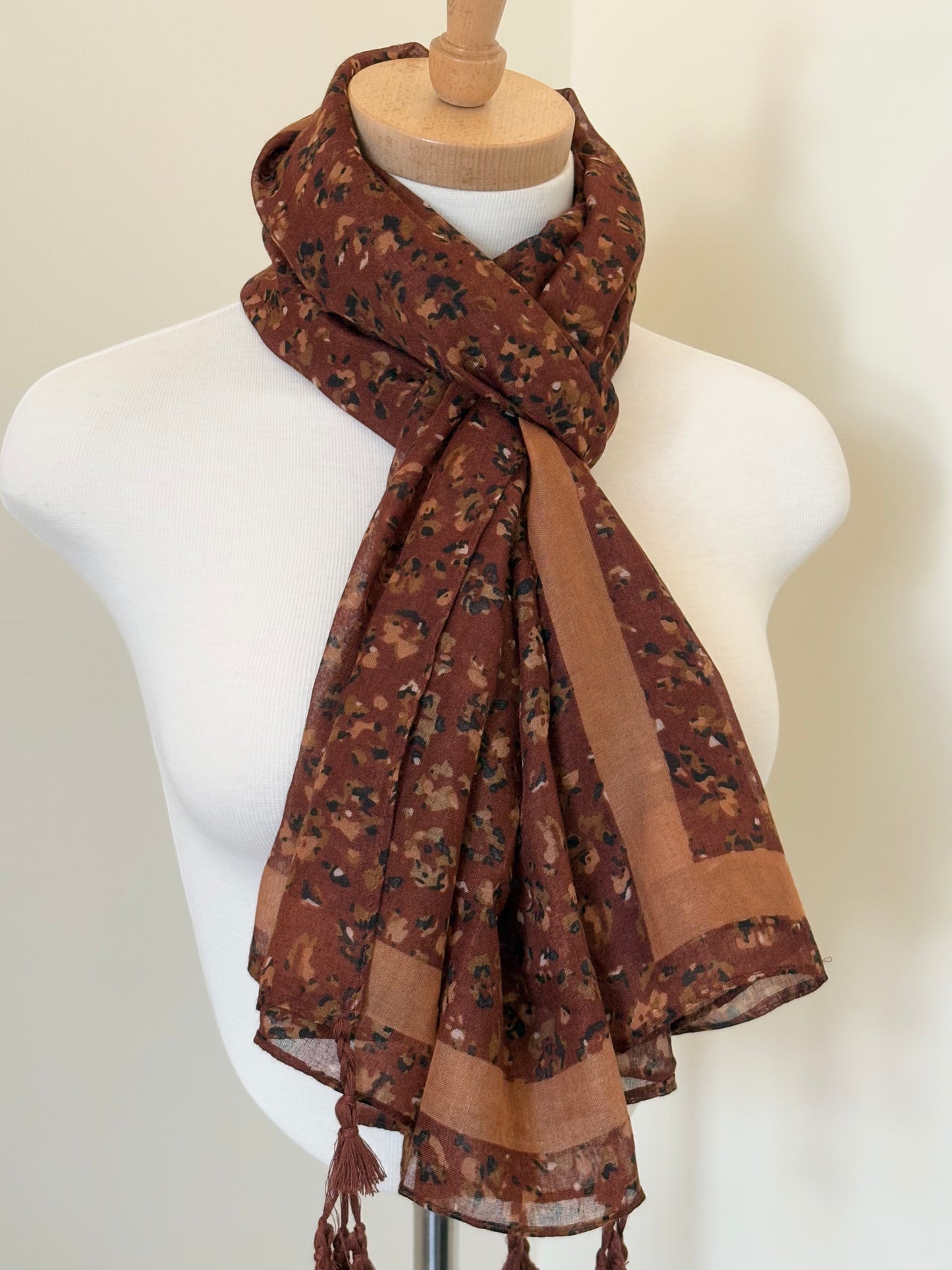 Brown Light Cotton Scarf