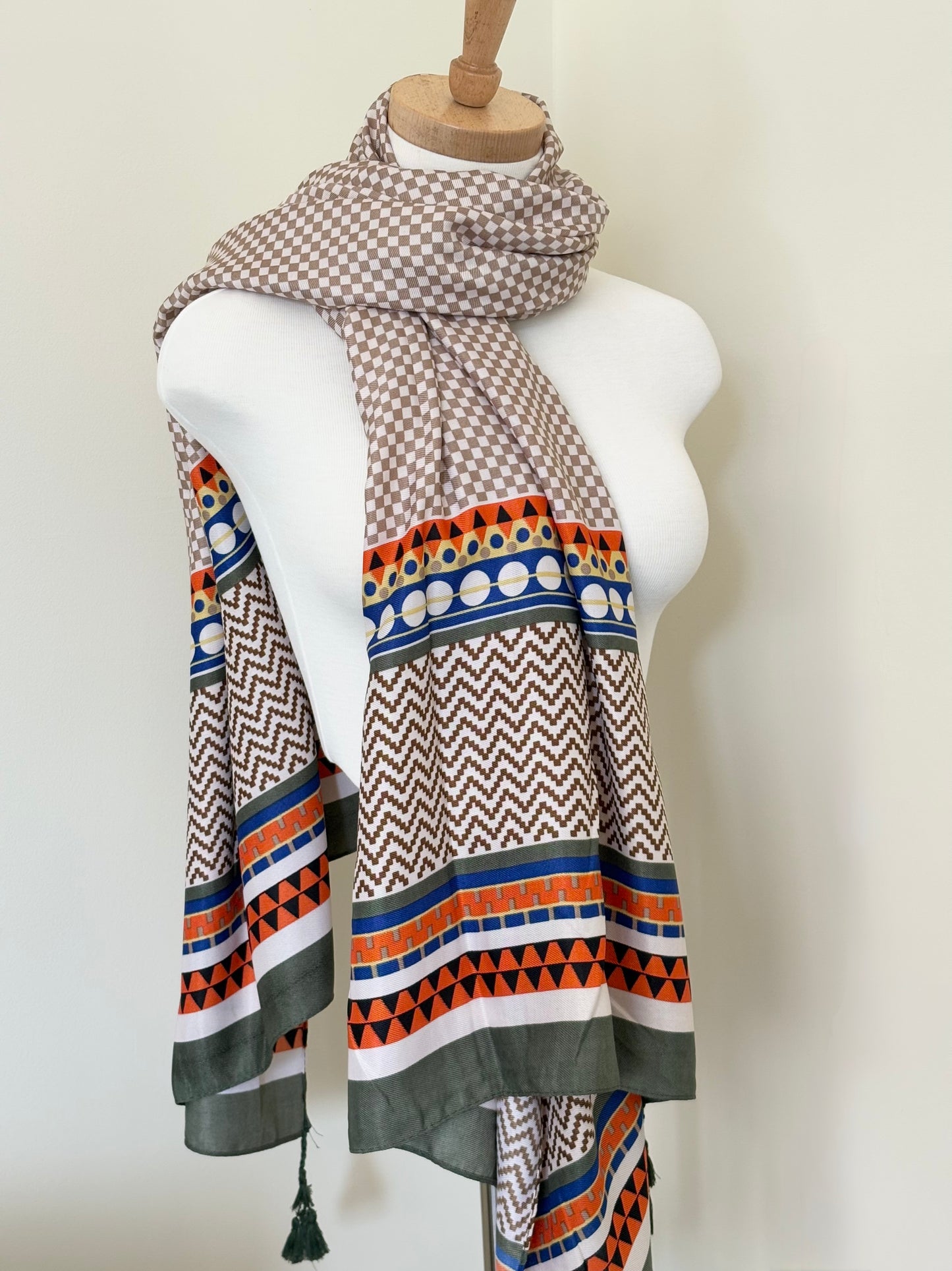 Beige Polyester Scarf