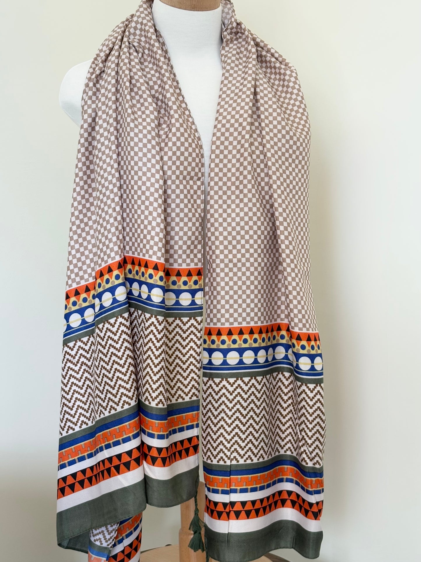 Beige Polyester Scarf