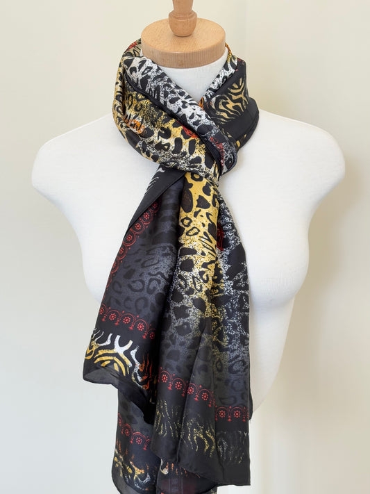 Animal Print Silk Scarf