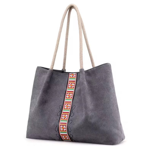 Grey Thick Canvas Bag
