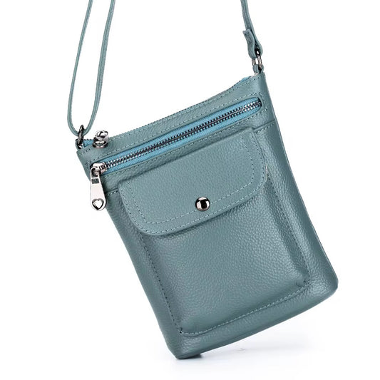 Genuine Leather Blue Crossbag