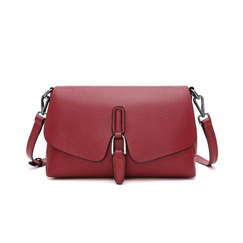 Genuine Leather Red Handbag