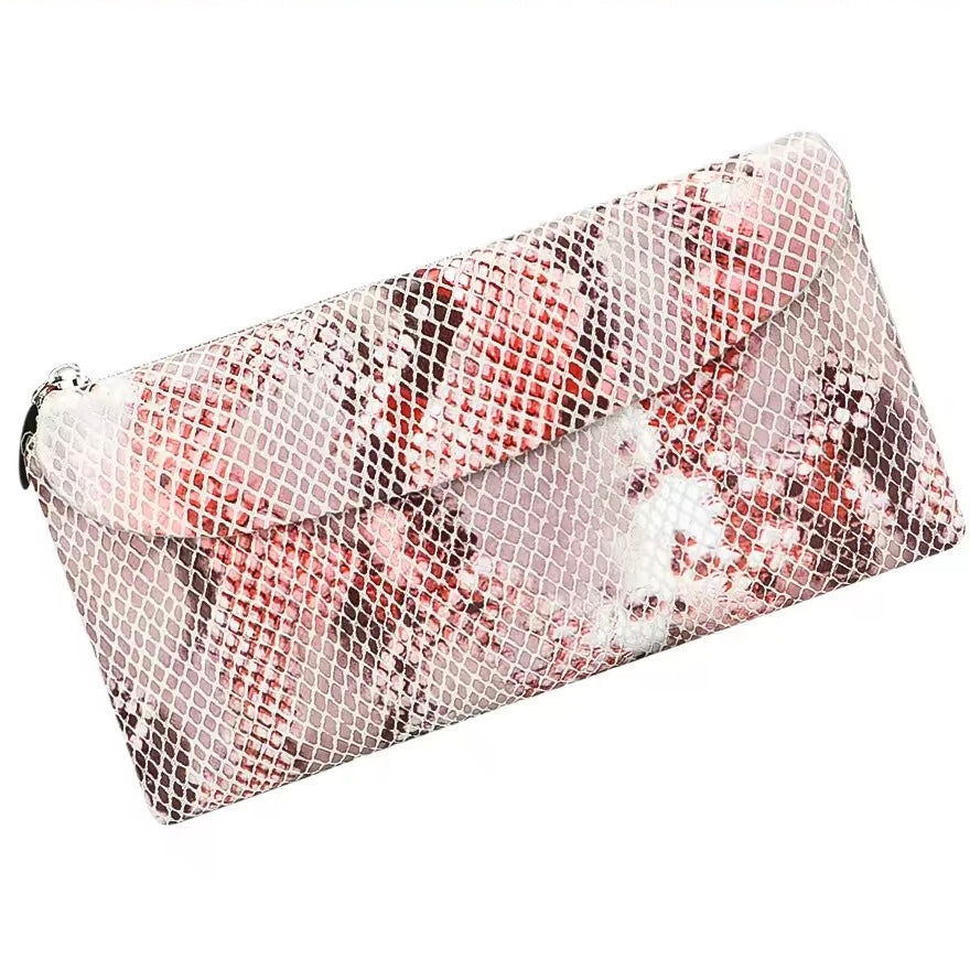 Genuine Leather Long Red Wallet