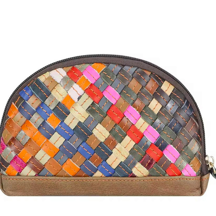 Colorful genuine leather pouch