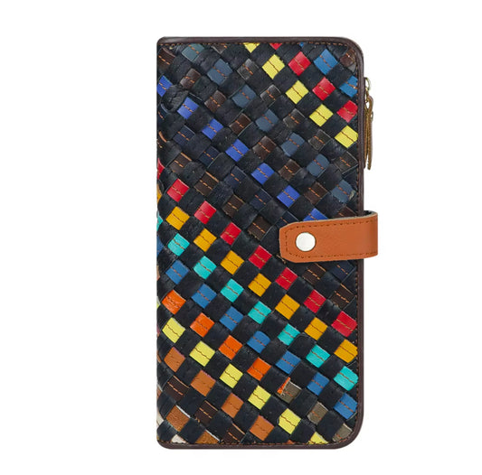 Colorful Long Genuine Leather Wallet