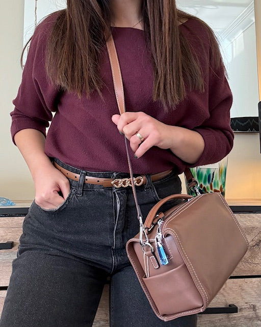 Genuine Leather Brown Handbag