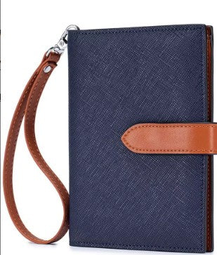 Genuine Leather Navy Passport Holder and Wallet