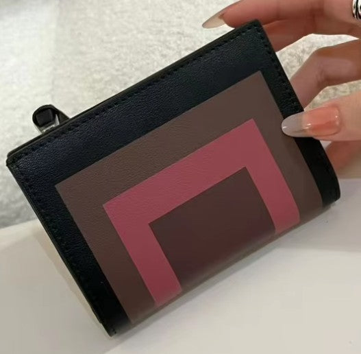 Genuine Leather Black Short Wallet
