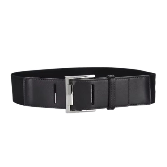 Genuine Leather Elastic Black Belt