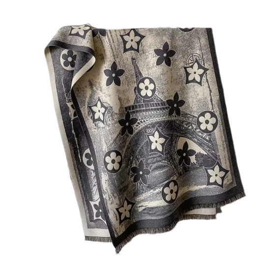 Grey Cashmere Wool Shawl
